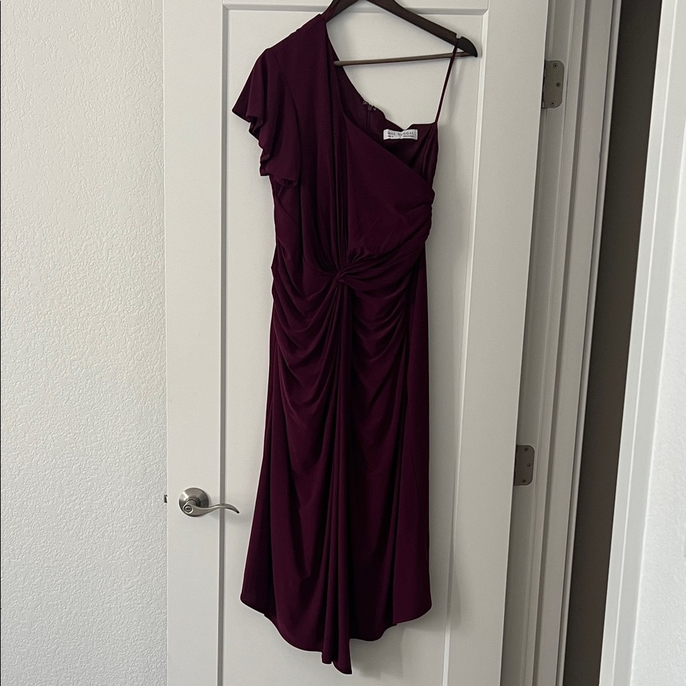 Mac Duggal One Shoulder Plum Dress